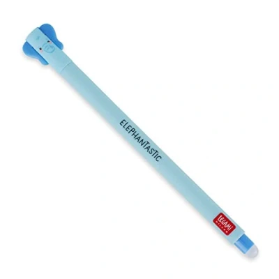 Image de LEGAMI Elephant Stylo gel effaçable, avec bille sur l&#039;extrémité pour effacer l&#039;encre sans abimer la feuille, encre bleue thermosensible, pointe Ø 0,7 mm