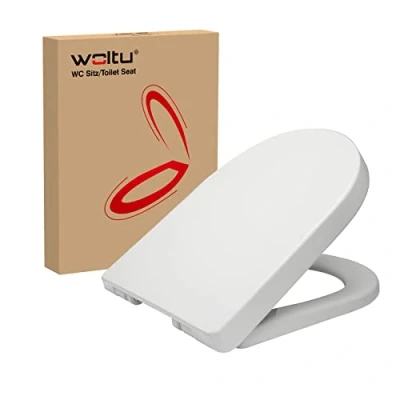 Image de WOLTU WS2544 Abattant WC plastique,Couvercle de softclose,Siège toilette Fast Fix/fixation,charnière, antibactérienne,Blanc