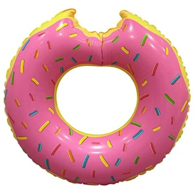 Image de Jet Lag DI9001 Bouée gonflable Donut Rose et multicolore PVC D107 x H27 cm