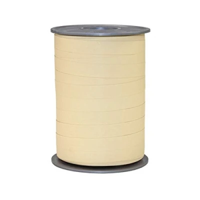 Image de Präsent Ruban à friser Bicolore Blanc crème 10 mm de Large, 200 m Long, Doré