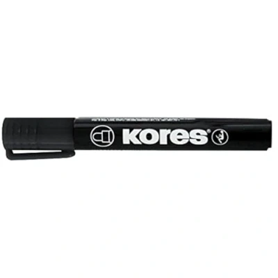 Image de Kores K Marker XP2 : Marqueur Permanent Noir, Pointe Biseautée avec Encre Imperméable à l&#039;Eau et Faible Odeur, pour Toutes les Surfaces, Paquet de 12 Unités