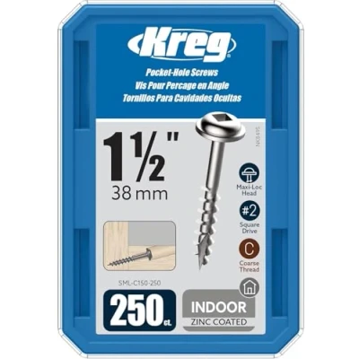 Image de KREG KRE00058 vis Zinc 38 mm avec Filetage Grossier Boite de 250 SML C150 INT