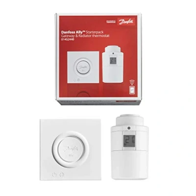Image de Danfoss 014G2440 Starter Pack Thermostat connecté Ally, Blanc, 12.6 x 12.3 12.2 cm