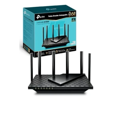 Image de TP Link Archer AXE75 Routeur WiFi6E Tri Bande AXE5400Mbps, 5 Ports Gigabit, Port USB 3.0, La Toute Nouvelle 6 GHz, WPA3, HomeShield, EasyMesh, Brancher et Utiliser, Compatible avec Alexa