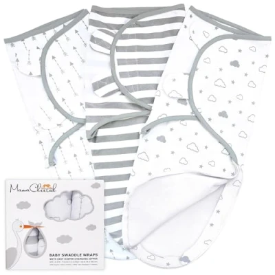 Image de Sac d&#039;emmaillotage pour prématurés, Biologique Couverture d&#039;emmaillotage, emmaillotage Facile 4 7 lbs, Essentiels Nouveau nés, 3 Pack, Coton