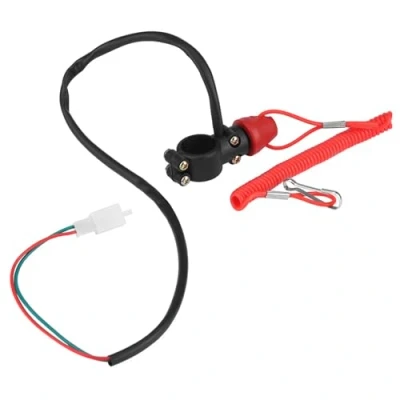 Image de Keenso bouton arret moto, Interrupteur universel pour guidon de Moto 22mm, 12V 7/8 pouce étanche Start Kill Switch