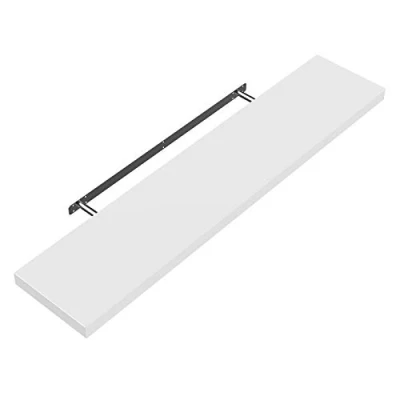 Image de Casaria Etagère Murale Flottante 90cm Blanc MDF Robuste Effet Flottant Support de Fixation Inclus étagère Bois Rangement décoration