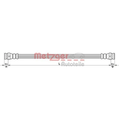 Image de METZGER 4110485 Flexible De Frein 290 FIAT: Stilo 3/5 portes, Multi Wagon