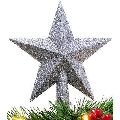 Image de Christmas Concepts® 20cm Glitter Tree Top Décoration Étoile Topper de Sapin Noël (Graphite)