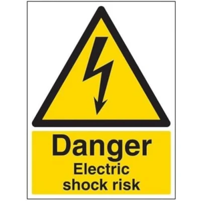 Image de vsafety Signes 68019bc s &quot;Danger Choc électrique Risque Avertisseur signe, autocollant, Portrait, 300 mm x 400 mm, noir/jaune