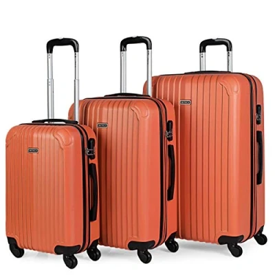 Image de ITACA Valises. Lot de Valise Rigides 4 roulettes Grande Taille, soute Avion, Bagages pour Voyages.Ensemble Voyage. Verrouillage à Combinaison T71500, Mandarine
