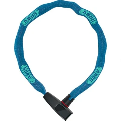 Image de ABUS Antivol à Chaîne Catena 6806K vélo léger en acier trempé avec tube textile la mode carrée niveau de sécurité 6 85 cm Bleu