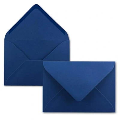 Image de 200x enveloppes C6 couleur: bleu foncé 11,4 x 16,2 cm fermeture: gommée pour papier A4, A5, A6 et invitations, salutations lettres FarbenFroh by GUSTAV NEUSER