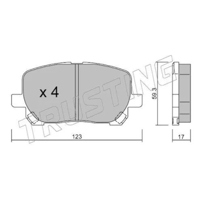 Image de TRUSTING 442.0 Jeu de plaquettes frein contact signal d&#039;usure exclu, non préparé pour indicateur TOYOTA: Avensis Verso
