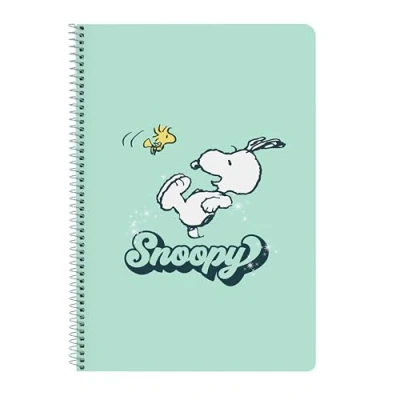 Image de SNOOPY GROOVY Carnet Folio 80 feuilles, couverture rigide, idéal pour les enfants de différents âges, confortable et polyvalent, qualité résistance, 21,5 x 1 31 cm, couleur vert d&#039;eau