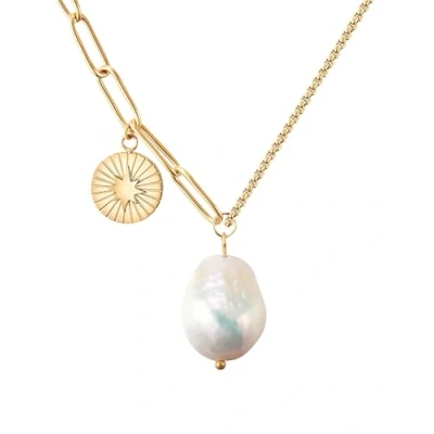 Image de Valero Pearls Chaîne pour Femme en Acier inoxydable Perle de culture d&#039;eau douce env. 10,0 mm
