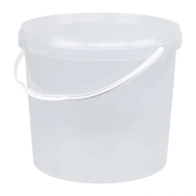 Image de Jerrycanshop Seau avec couvercle, 100 % étanche à l&#039;air et aux liquides, convient un usage alimentaire, de stockage, en plastique anse Vide rond Sans BPA Naturel