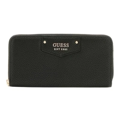 Image de guess VG8390146 Portefeuille simili cuir noir, 20,5 X 10 2,7 cm, fermeture éclair, 12 compartiments porte cartes, monnaie, poignée de poignet, Noir , 20.5 2.7 Centimetri,