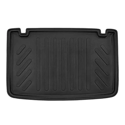 Image de Tapis de Coffre sur Mesure pour Clio 4 2014 2019, Noir, Antidérapant, Bord Haut, Toutes Saisons, Adapté Animaux Compagnie