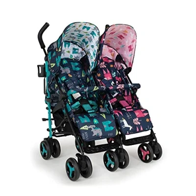Image de COSATTO SUPA DUPA Pousette double pour jumeaux, deux sièges inclinables les bébés de la naissance aux enfants environ 4 ans (max. 25 kg chaaue enfant) Modèle Fairy Tale