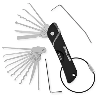 Image de MULTIPICK Couteau de Poche Orange [7 outils EDC Edition +10 Lames] Lockpick Cle Passe Partout Porte Clé universelle Crochet Serrure Lockpicking