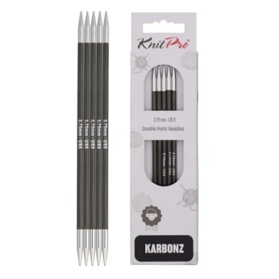 Image de KnitPro KP41112 Aiguilles Double Pointes Bois Noir/Argent 15 cm x 3,75 mm