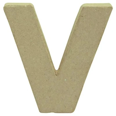 Image de Décopatch AC834C Un support en papier brun mâché 1,5x8,5x8,5 cm, Lettre minuscule v