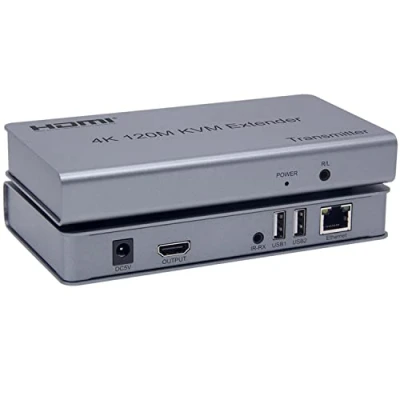 Image de Extendeur KVM HDMI 4K 120M par RJ45 Ethernet Cat5e Cat6 convertisseur de câble TX RX Support USB souris clavier Extension écran tactile