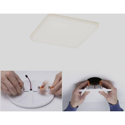 Image de Paulmann 92394 panneau LED spots encastrés Veluna VariFit IP44 Blanc chaud 125x125 mm carré incl. 1x8,5 watts plafonnier Satin éclairage de plafond plastique salon 3000 K