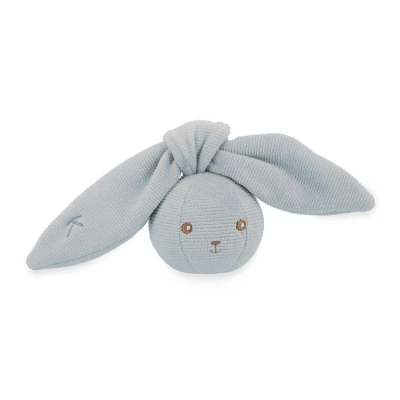 Image de KALOO Balle Hochet Lapin 6 cm Couleur Bleu Bébé en Velours Matière Très Douce Dès la Naissance, K218024