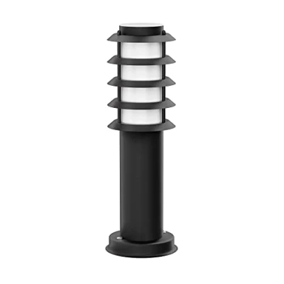 Image de ledscom.de Lampe de chemin/Borne d&#039;éclairage/Lampe jardin PORU pour l&#039;extérieur, IP44, grille, 39 cm, noir, 1x E27 max. 40W, colonne, lumière d&#039;orientation, extérieur, sol, jardin,