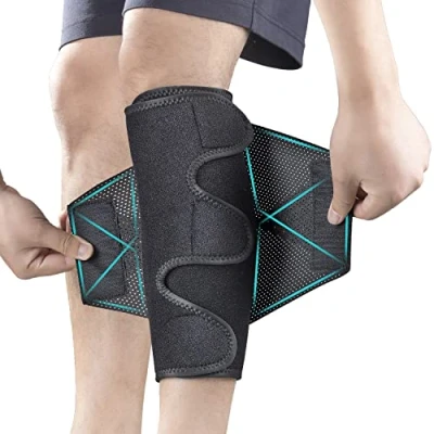 Image de Soutien au Mollet Attelle de tibial Compression Bande élastique pour Soulager la Douleur Causée par les Mollets Serrés,Crampes, Déchirés,Convient aux Jambes Gauche et Droite L/XL