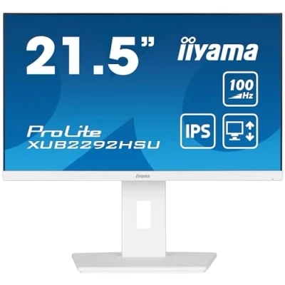 Image de Ecran iiyama XUB2292HSU W6 Prolite 21,5&quot;, Dalle IPS, 1920x1080 @100Hz, 0.4ms, 250 CD/m², 1000:1, Haut parleurs, HDMI, DP, USB HUB (4x3.2), VESA, Pied réglable en Hauteur, i Style Colour, TCO
