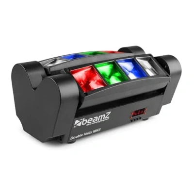 Image de Beamz MHL820 Double Helix 8x LED CREE RGBW, 3 Watts par LED, Modes DMX et Stand Alone, Shows Préprogrammés, Tilt 135, Idéal pour les Théâtres, Scène Boîtes de Nuit