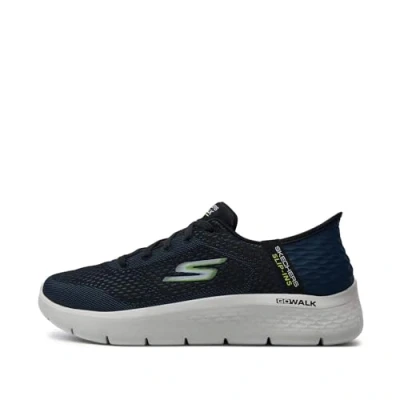 Image de Skechers Performance GO WALK FLEX LACE UP Chaussures de course navy/lime, Homme, Taille: 44, Navy/lime Textile