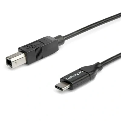 Image de StarTech.com Câble USB C vers B de 2 m Cordon Type M/M 2.0 (USB2CB2M), Noir