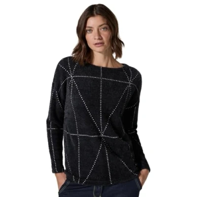 Image de Cecil Langarm Pullover, Femme, Taille: Large, Schwarz