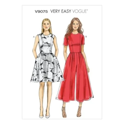 Image de VOGUE PATTERNS V9075E5 14/16/18/20/22 Patron de Couture Robe et Combinaison