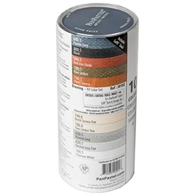 Image de PANPASTEL Set de 10 couleurs pastel sec, 9ml chacune, utilisable avec fuseau, crayon, marqueur, peinture + assortiment d’outils Sofft Esquisse