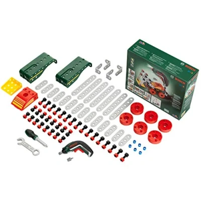Image de Theo Klein 8497 Set construction Multi Tech avec l&#039;Ixolino de Bosch 107 éléments Ixolino fonctionnant à piles et effet sonore lumineux Dimensions : 32 cm x 27 9,5 Jouet pour enfants partir 3 ans