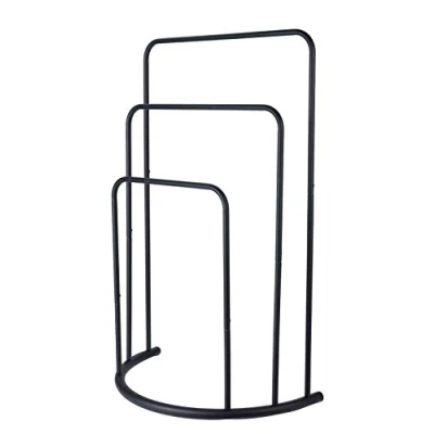 Image de Porte serviettes en métal noir 75 x 49,5 cm Support pour de bain debout