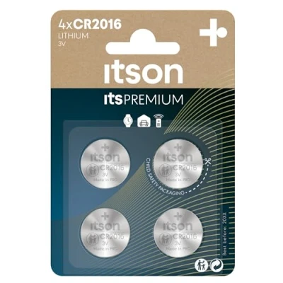 Image de ITSON, CR2016 Battery, 3V, Coin Lithium Pack of 4