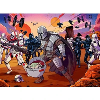 Image de Ravensburger Puzzle Enfant 200 pièces XXL La confrontation / Star Wars The Mandalorian À partir de 8 ans qualité supérieure Carton épais et résistant 13278