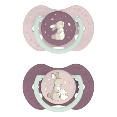 Image de Difrax LOVI Sucette Dynamique pour Bébé Tétine phosphorescente 0 á 3 mois Fille Facile à Accepter, Sans BPA, Silicones de haute qualité et durables