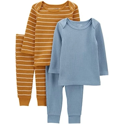 Image de Simple Joys by Carter&#039;s Ensemble Texturé 4 Pièces Mixte Bébé, Lot de 2, Or/Bleu, 0 mois