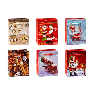 Image de TSI Sac cadeau pour Noël, lot de 12, taille : petit (14 x 11 6,5 cm), N d&#039;art. 84027