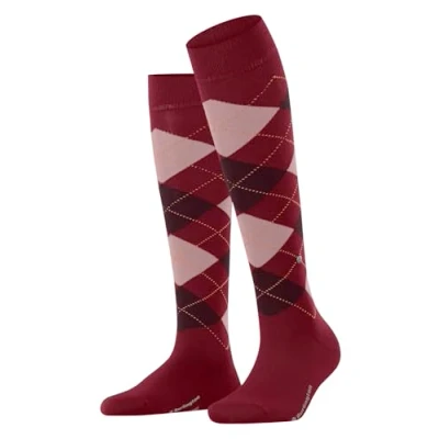 Image de Burlington Marylebone W Kh Wool Long Patterned 1 Pair Chaussettes Montantes, Rouge (Cranberry 8033) Respectueux de l&#039;environnement, 3.5 7 Femme