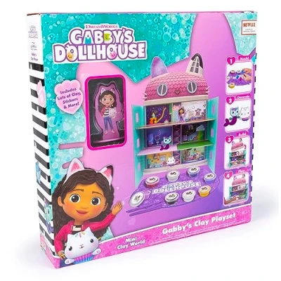 Image de abeec Kit de Modelage Gabby&#039;s Dollhouse Cadeaux Créatifs pour Filles avec Argile à Séchage l&#039;Air et Outils Modélisation Kits Loisirs Maison Poupée