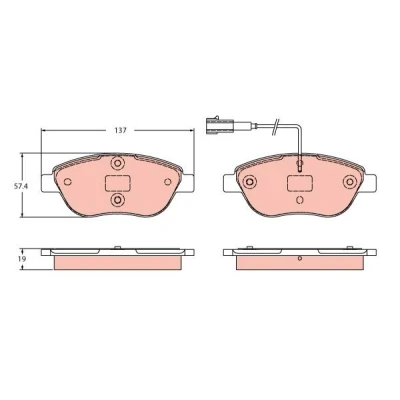 Image de TRW GDB2421 Jeu de plaquettes frein contact signal d&#039;usure inclus FIAT: Bravo 2, II Van