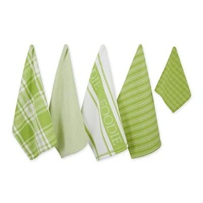 Image de DII Lot de 5 torchons Cuisine décoratifs Ultra absorbants pour Le Lavage et séchage (Serviettes 45,7 x 71,1 cm 33 cm) Vert Citron